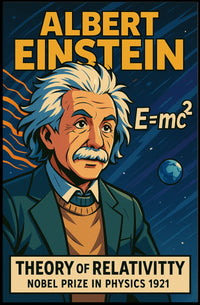 Albert Einstein Relativity Vintage Science Curious Poster