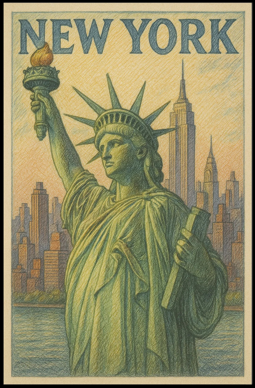 New York Poster Art Premium Museum Print For Living Rooms