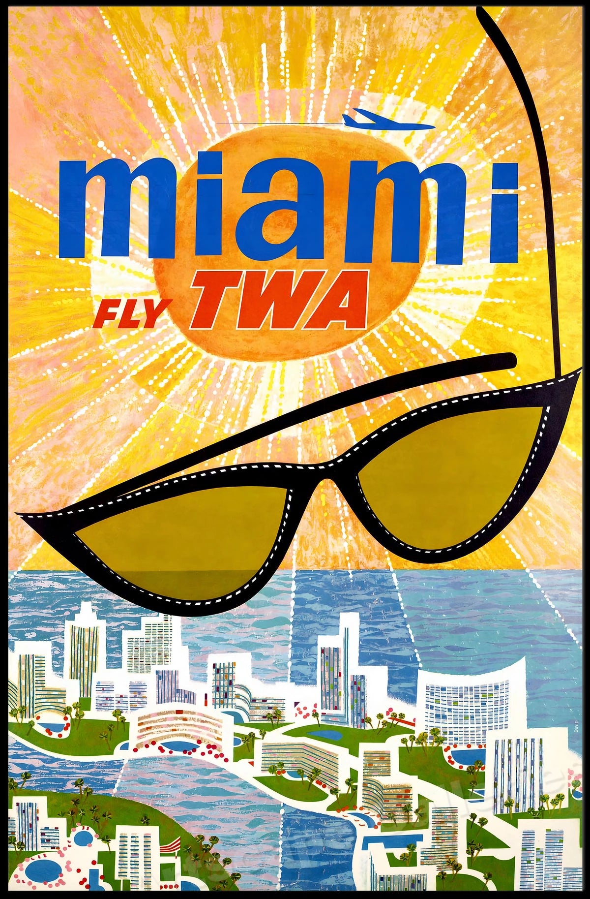 Fly Twa To Miami Poster