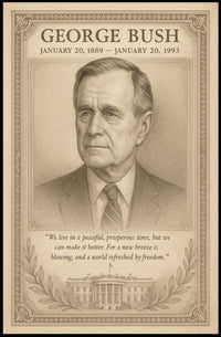 George Bush Presidential Tribute Sketch Poster PosterGoat