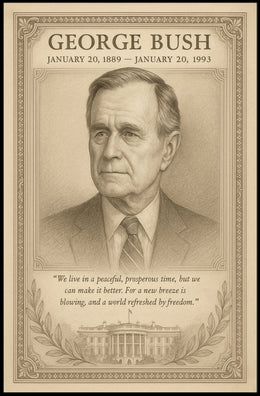 George Bush Presidential Tribute Sketch Poster PosterGoat
