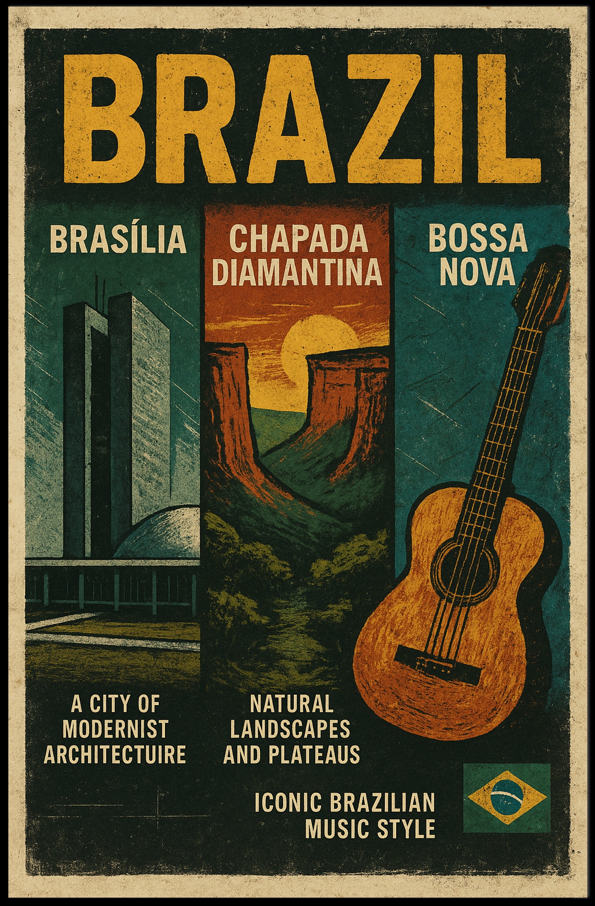 Brazil Modernist Architecture Wall Art with Natural Beauty PosterGoat