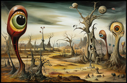 Surreal Eye-Landscape Fantasy: A Bizarre Poster Creation