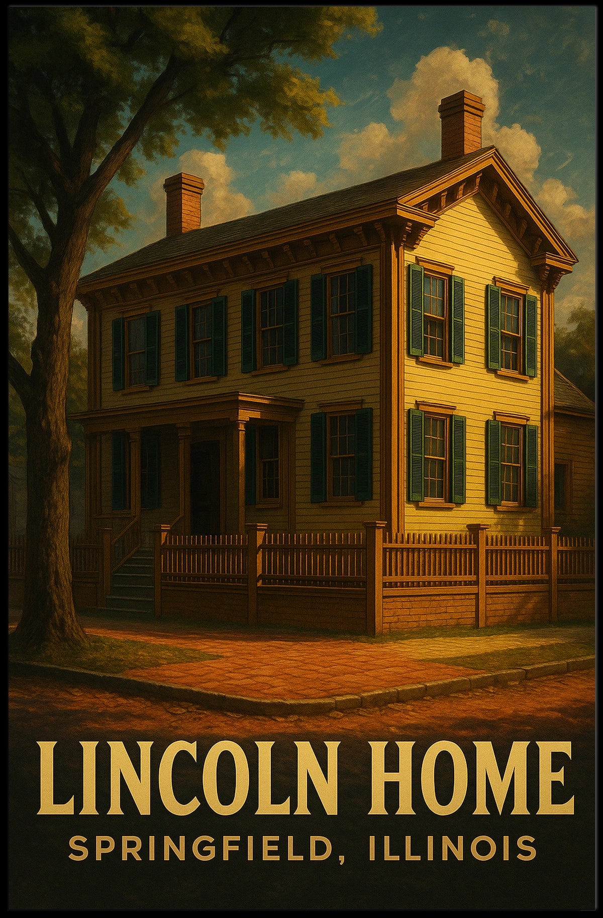 Lincoln Home In Springfield Poster