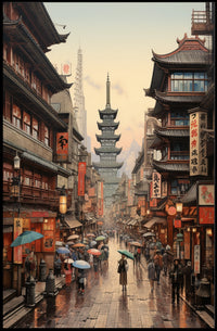 Cultural Harmony in Vibrant Urban Cityscape - Cultural or Heritage Poster