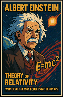 Einstein Relativity Vintage Educational Science Poster