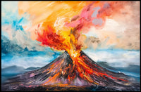 Volcanic Eruption Abstract Art Poster: Nature's Fury