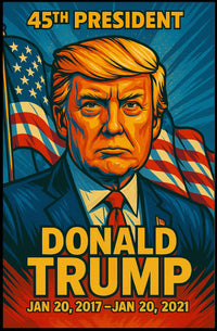 Donald Trump 45th President of the United States Colorful Comic Book Style Poster
