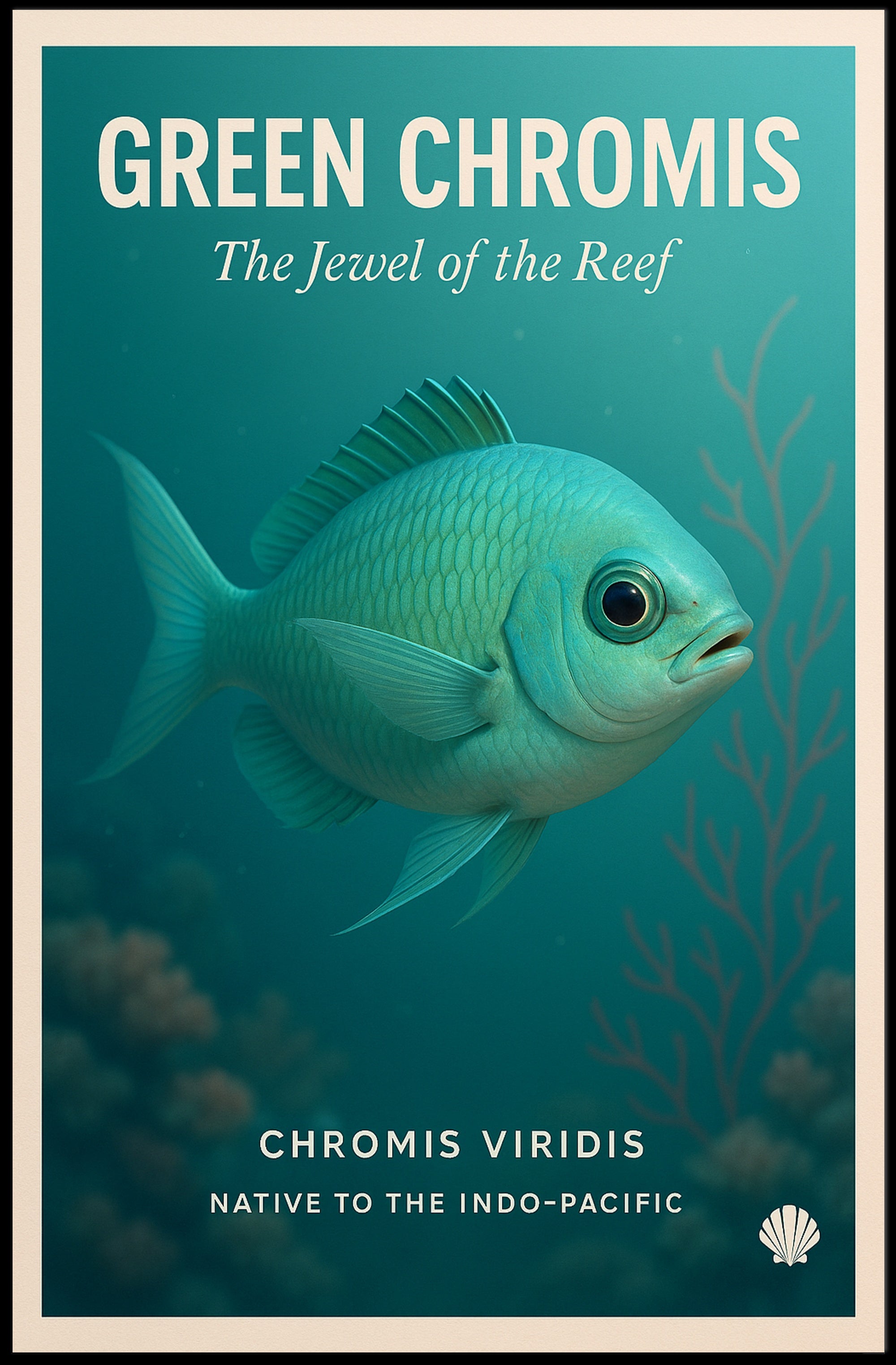 Green Chromis Jewel of the Reef Animal Poster PosterGoat