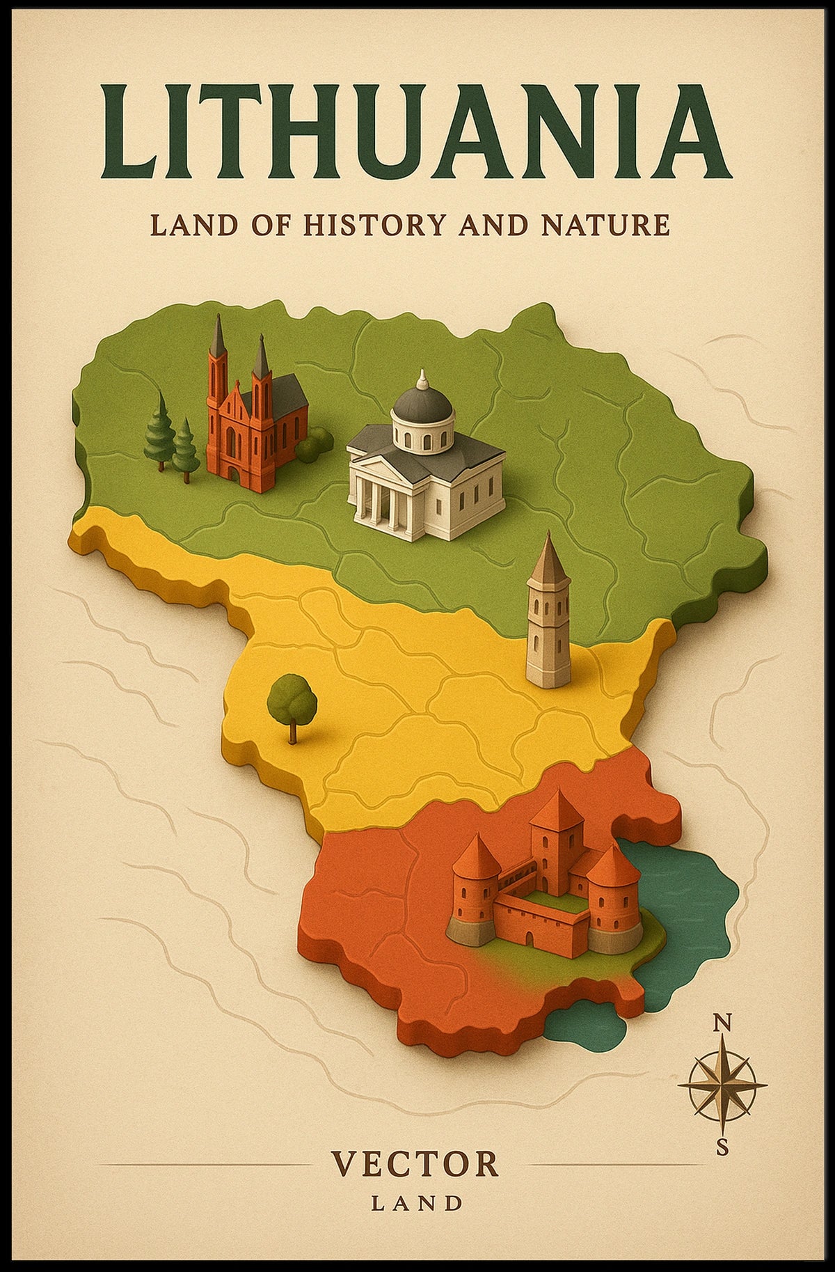 Lithuania Land Of History And Nature Poster