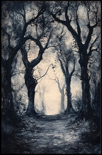 Mysterious Ethereal Forest Scene Artistic Poster