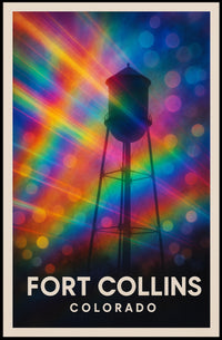 Fort Collins Water Tower Minimalist Realism Decor Poster