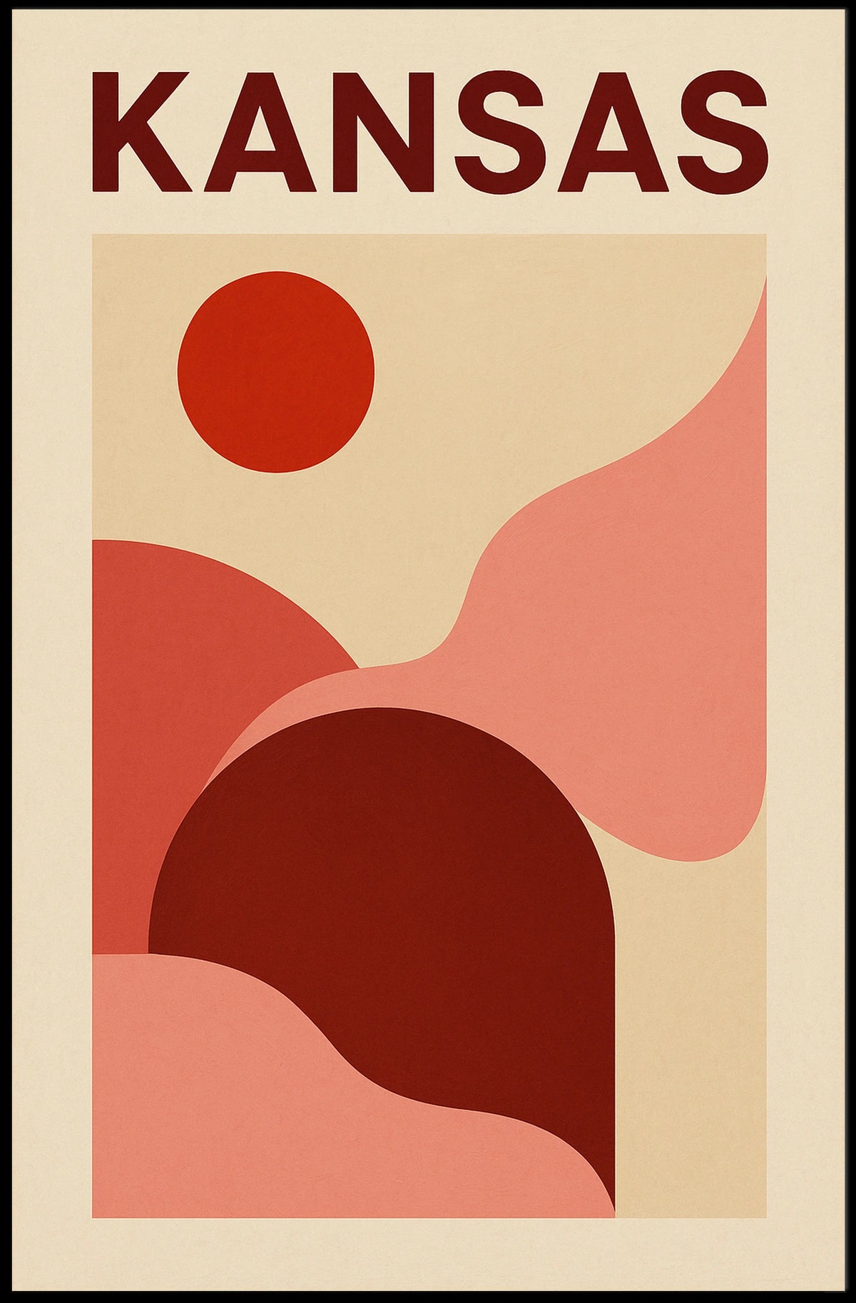 Kansas Abstract Landscape Poster