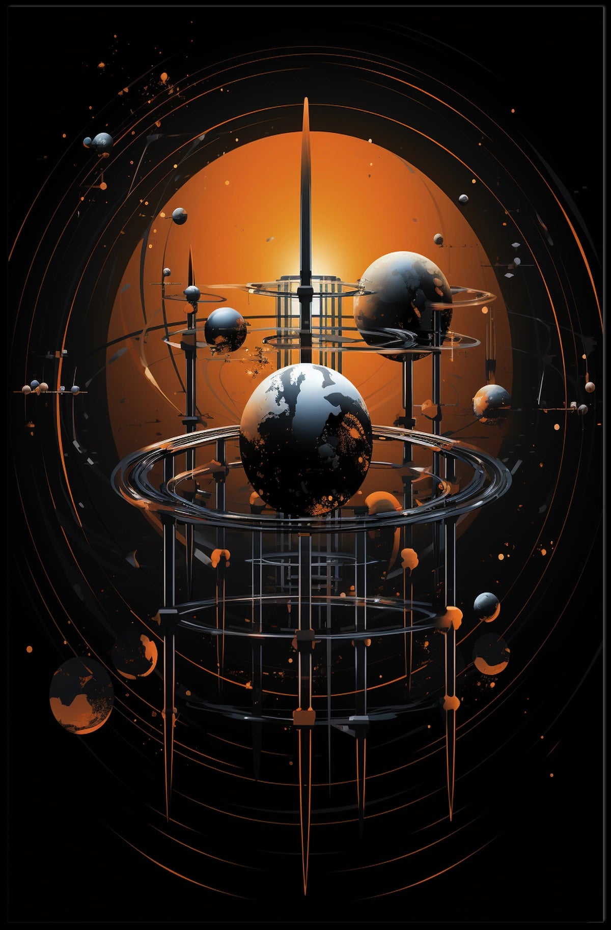 Futuristic Cosmic Journey Landscape Futuristic Sci-Fi Poster