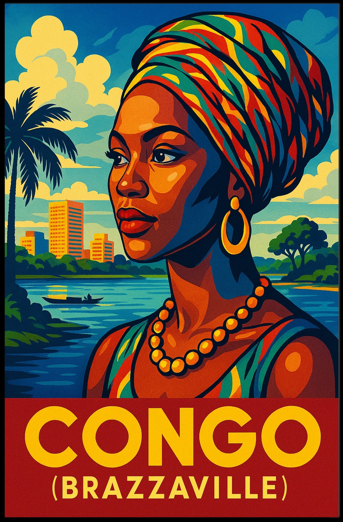 Congo (Brazzaville) Vibrant Portrait Poster