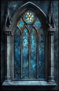 Gothic Stained Glass Window Poster