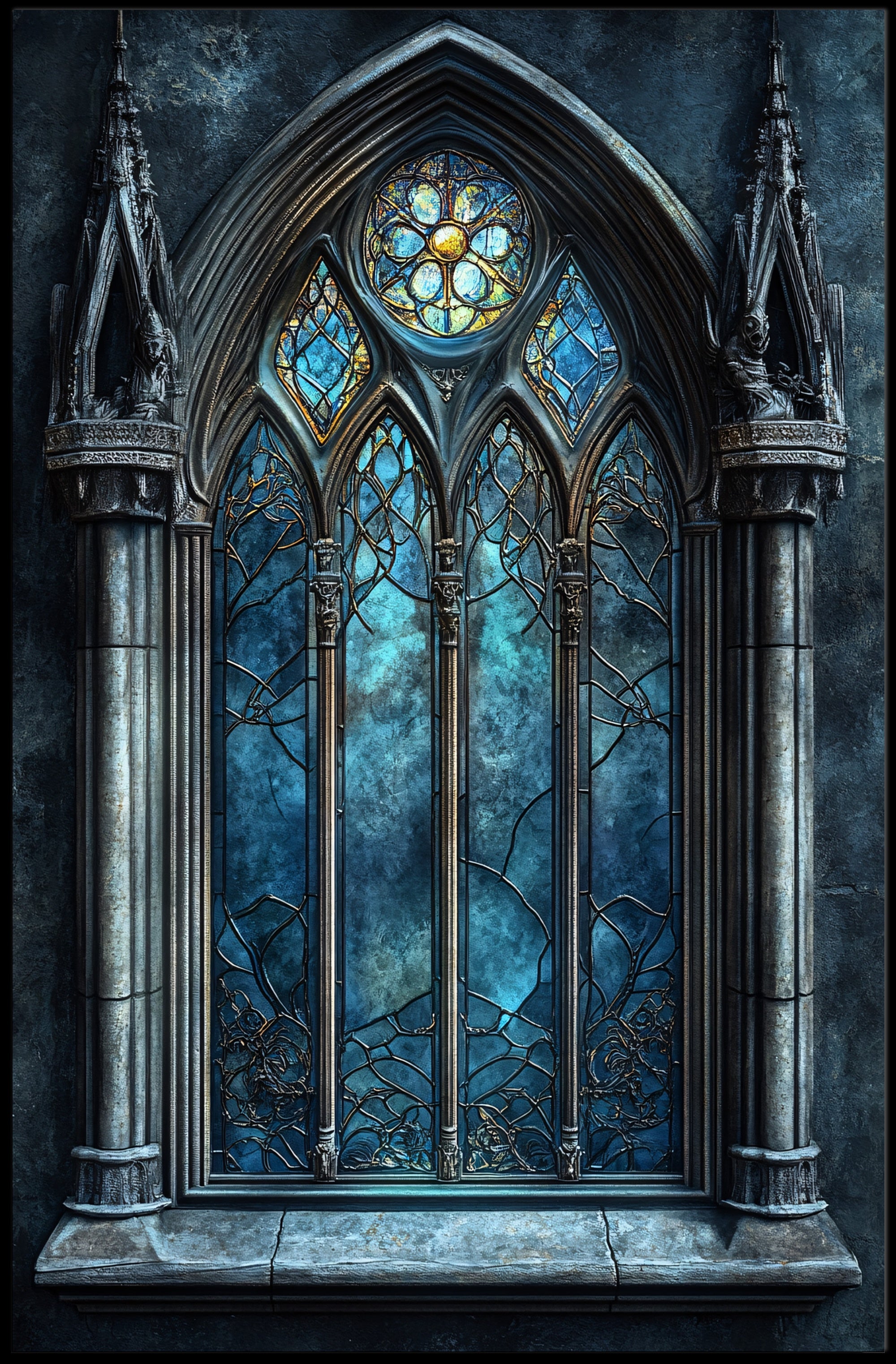 Gothic Stained Glass Window Poster