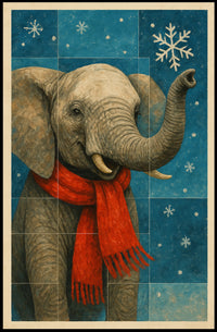 Winter Elephant Poster