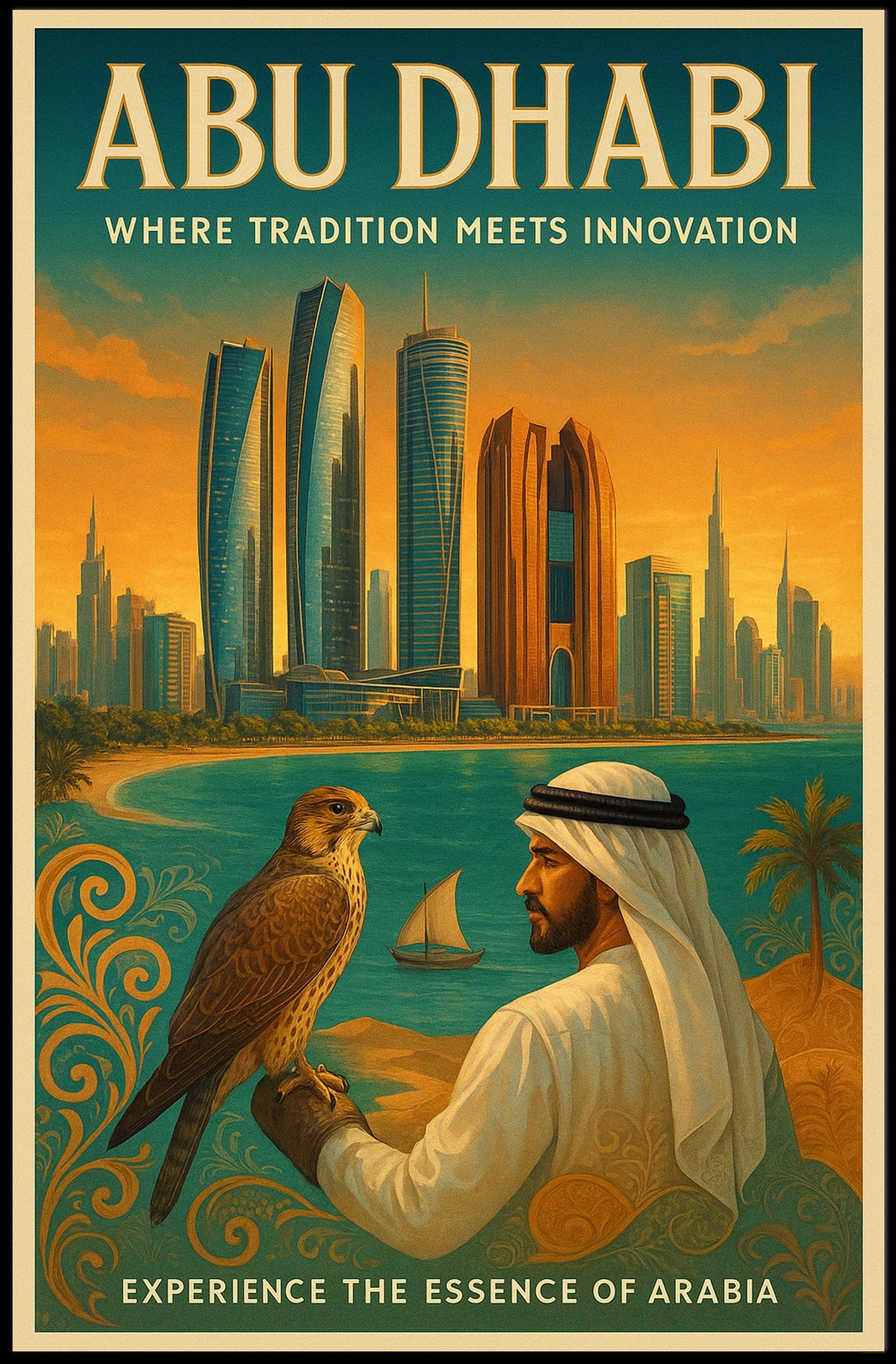 Abu Dhabi Heritage & Innovation Urban Cityscape Poster