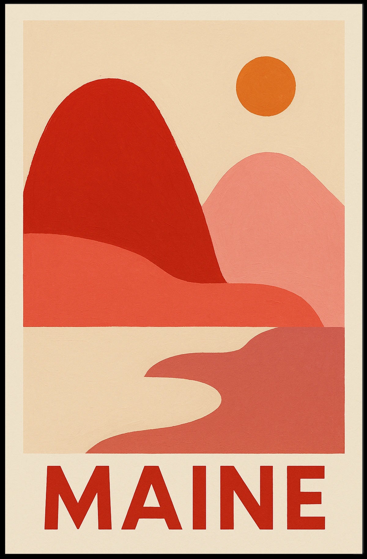 Maine Landscape Art Poster