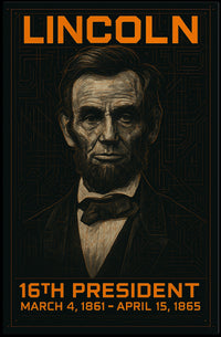 Abraham Lincoln 16th President of the United States Techno Schematic Poster