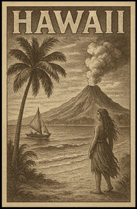 Hawaii Vintage Travel Decor Poster