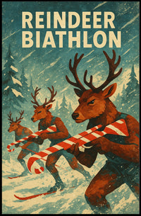 Reindeer Biathlon Poster