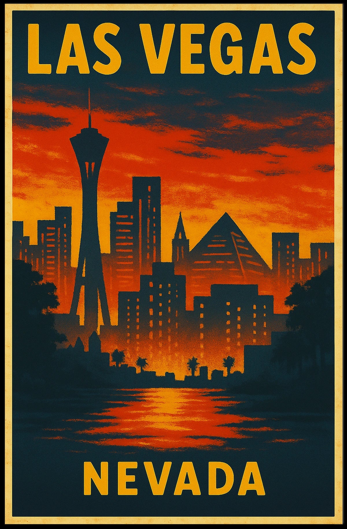 Las Vegas Skyline Sunset Wanderlust Photography Poster