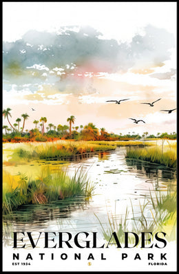 Everglades Watercolor Wall Art Poster
