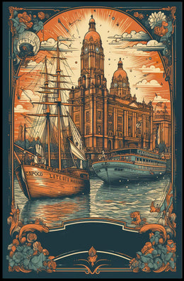 Vintage Maritime Illustration Poster
