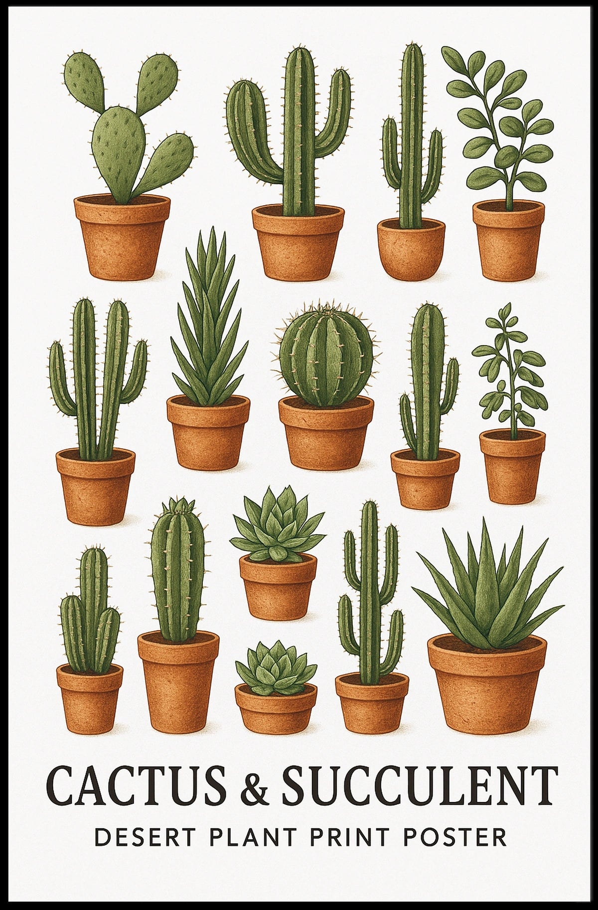 Cactus & Succulent Collection Poster