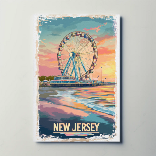 New Jersey Boardwalk Vintage Poster