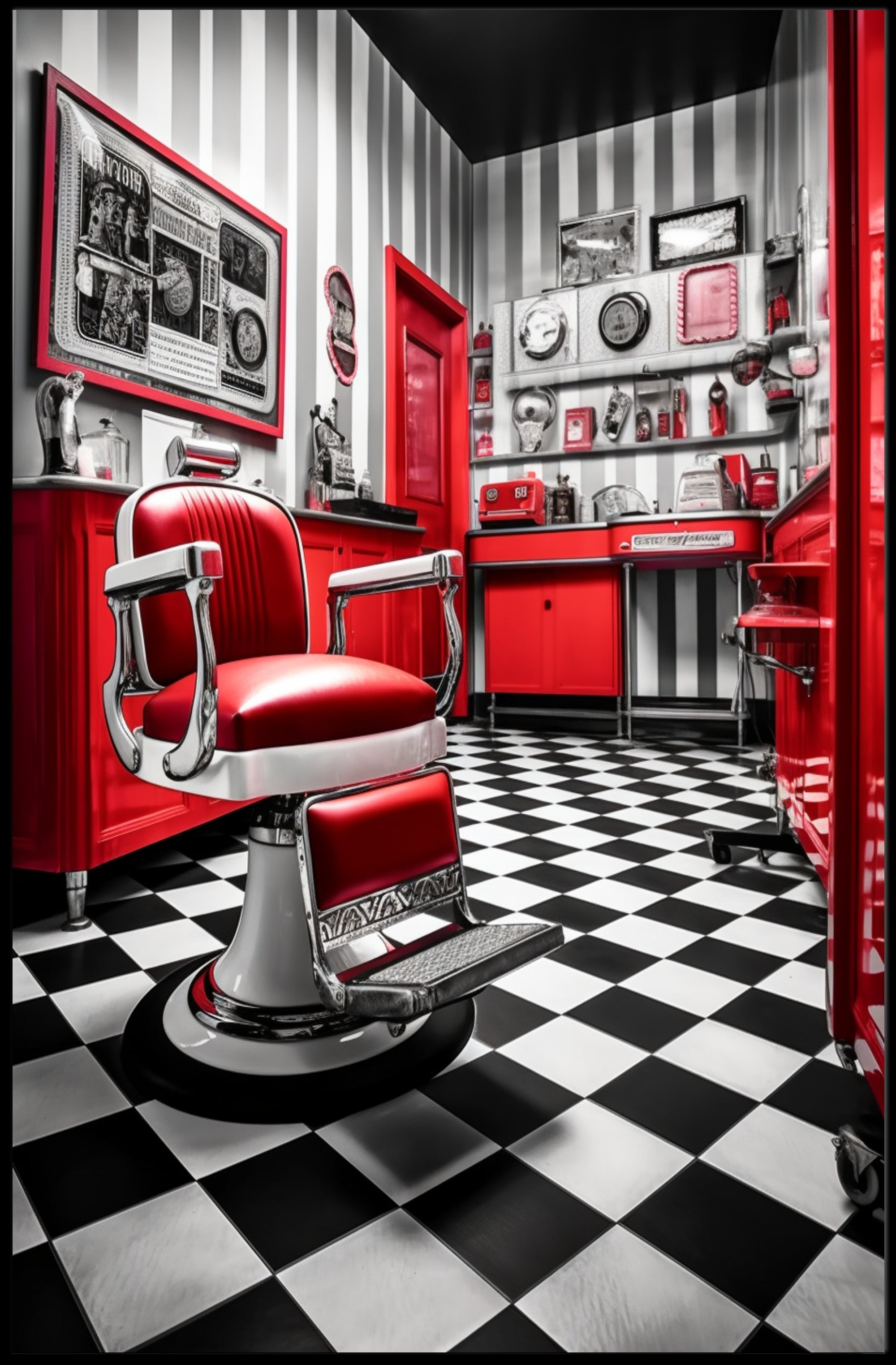 Retro Barber Shop Vibes Retro Poster