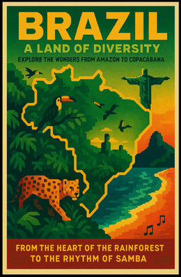Brazil A Land Of Diversity Poster