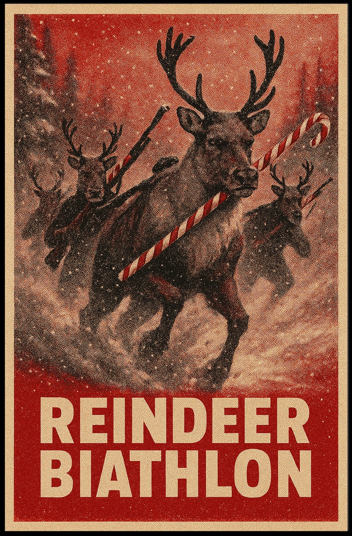 Reindeer Biathlon Extravaganza Poster