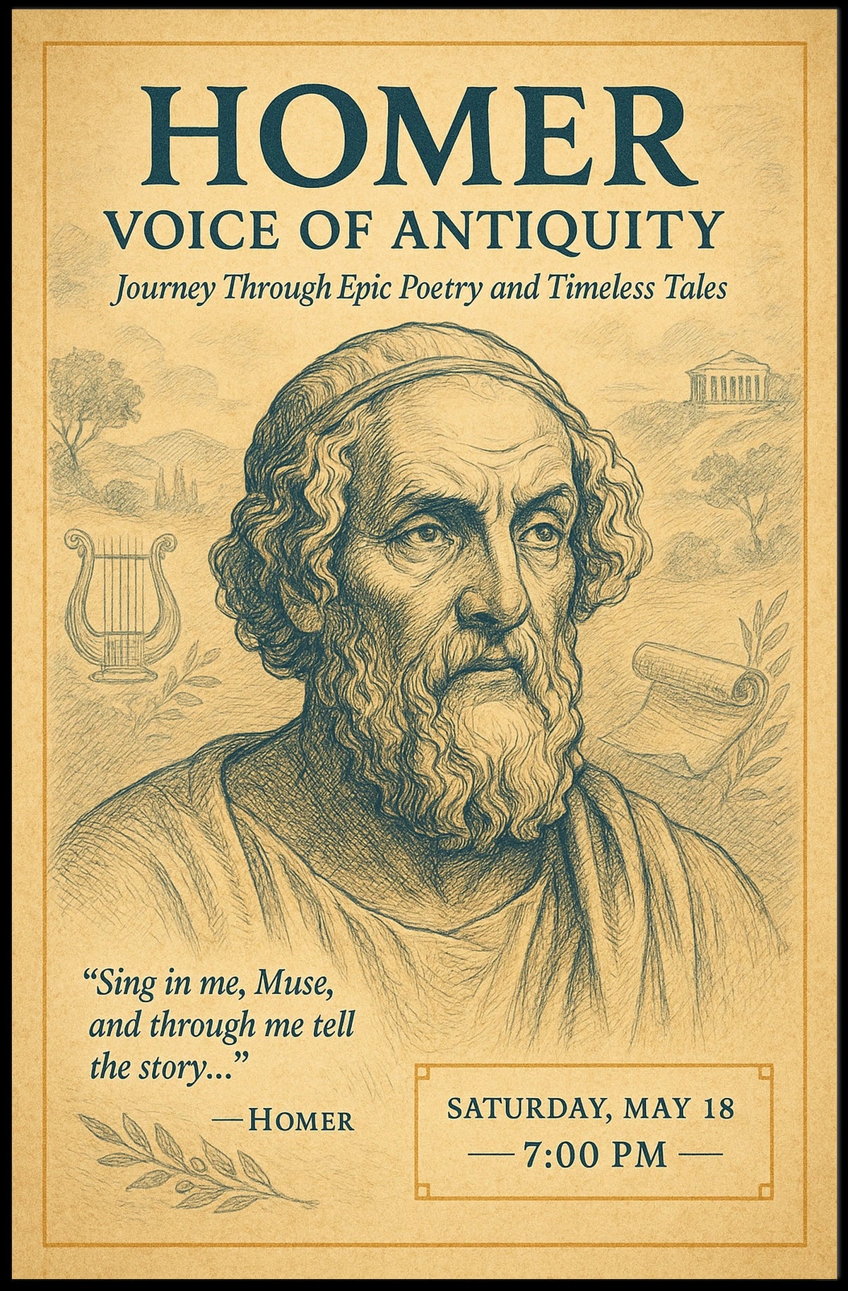 Homer Voice Of Antiquity Poster