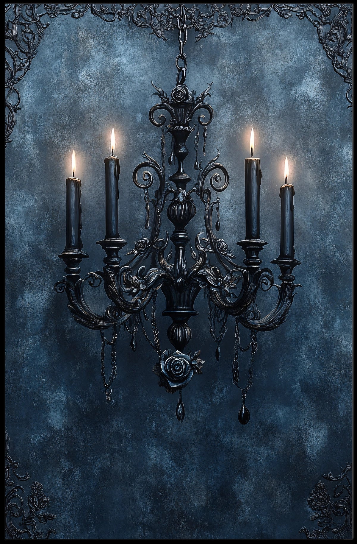 Gothic Chandelier Victorian Decor Art Print Poster