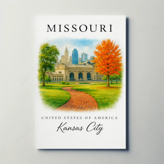Kansas City Missouri Capitol Autumn Skyline Poster Poster