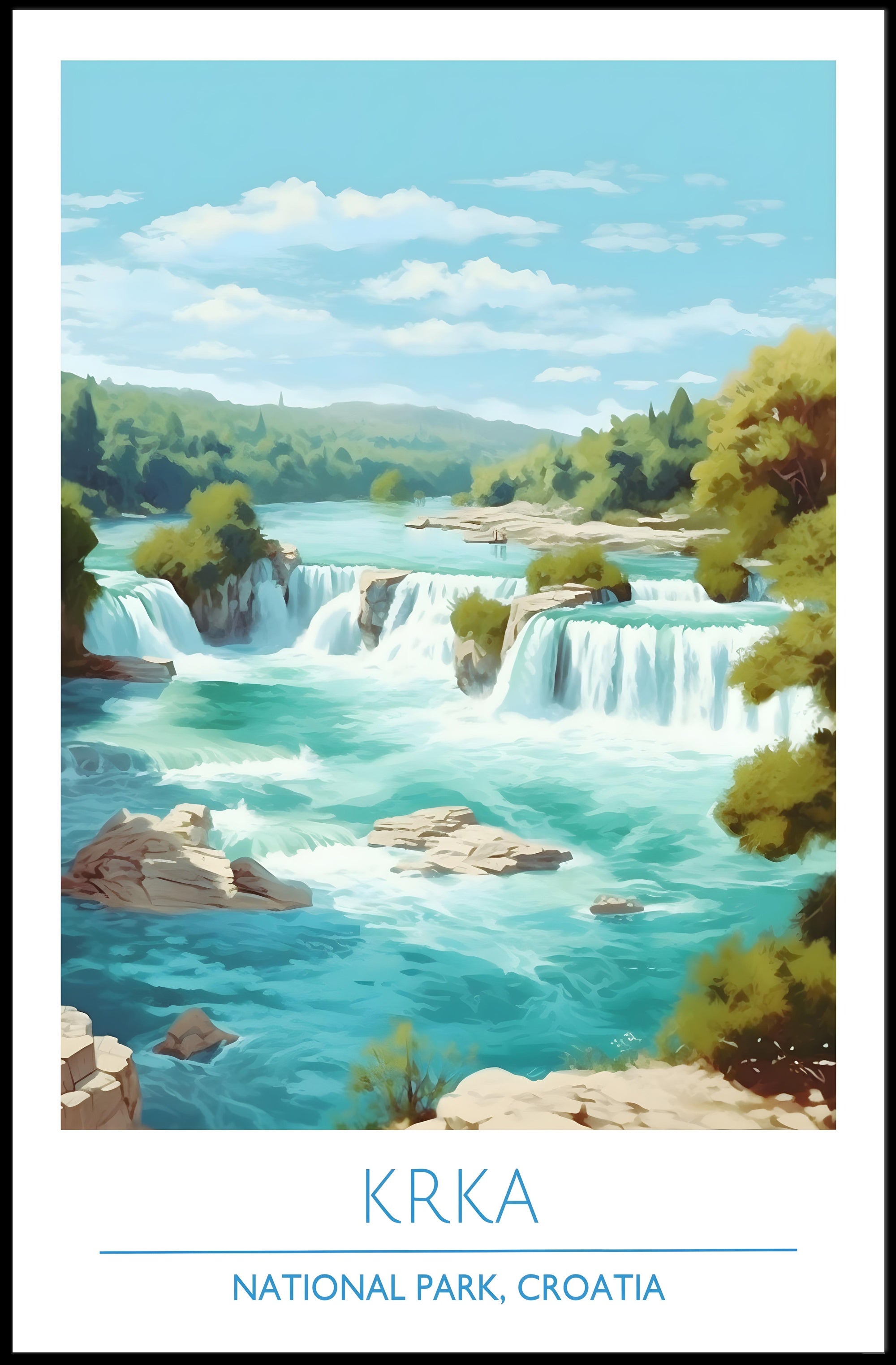 Krka National Park Waterfalls Scenic National Park Poster