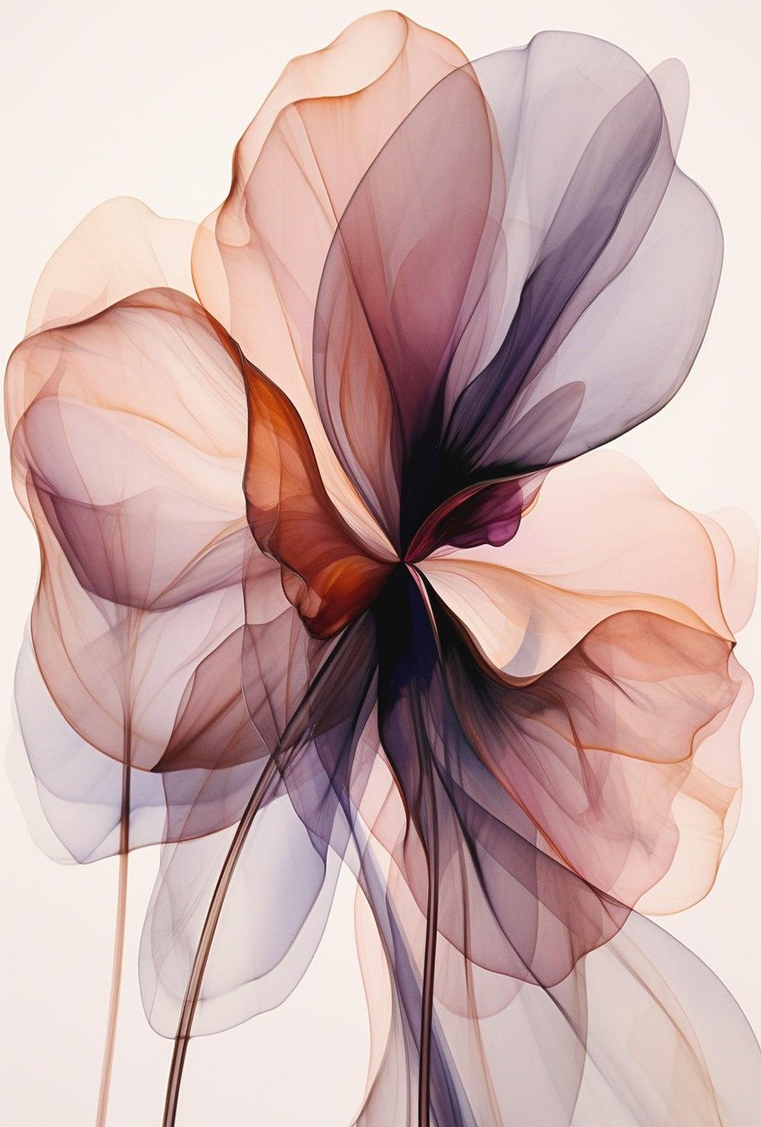 Stylized Floral Abstract Art Print - Abstract, Artistic, or Pop Culture Poster