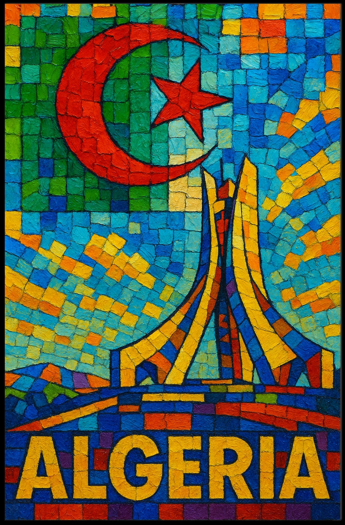 Algeria A Vibrant Mosaic Poster