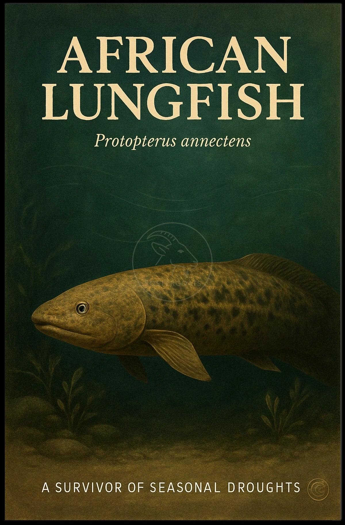African Lungfish Illustration: Educational or Infographic Poster