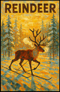 Reindeer In Winter Wonderland Poster