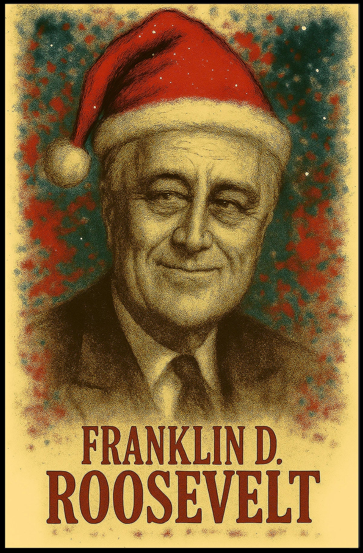 Franklin D. Roosevelt 32nd President of the United States Christmas SeriesPoster