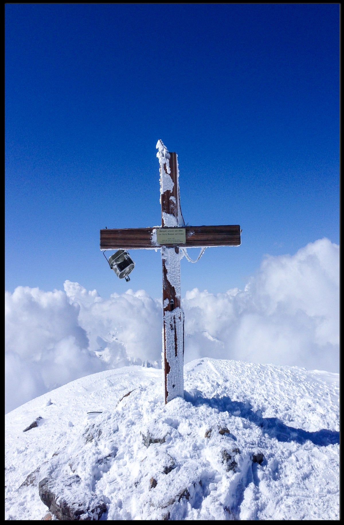 Cross On A Snowy Peak Poster