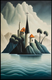Enchanted Island Fortress Poster PosterGoat