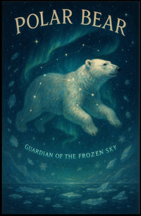 Mystical Polar Bear Under Stars Animal Poster PosterGoat