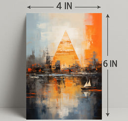 Abstract Cityscape With Pyramid Abstract Poster