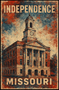 Independence Missouri Patriotic Courthouse Vintage Poster