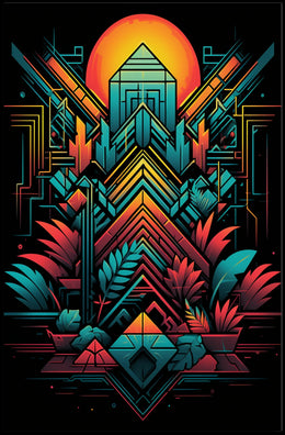 Geometric Sunrise Poster